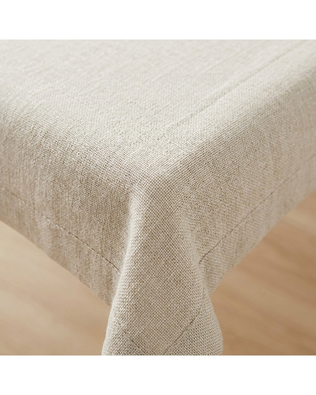 Cygvd Rectangular Linen Blend Tablecloth Oatmeal 60 by 84 Inch - Detail view